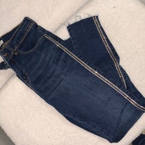 Zara Rhinestone Trim Jeans